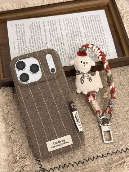 Braided apple lamb phone charm and keychain